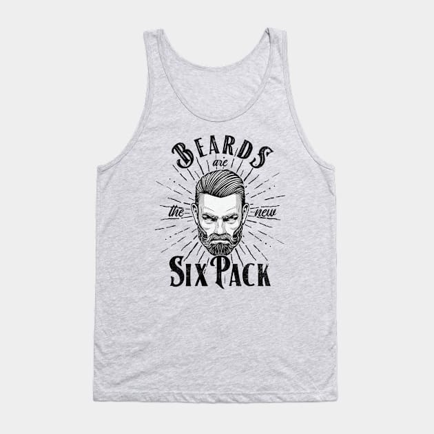 Beards Are The New Six Pack Funny Beard Design for Men Tank Top by ScienceNStuffStudio